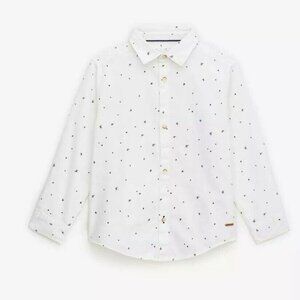 NWT ZARA BOYS PRINTED TWILL SHIRT SIZE 7